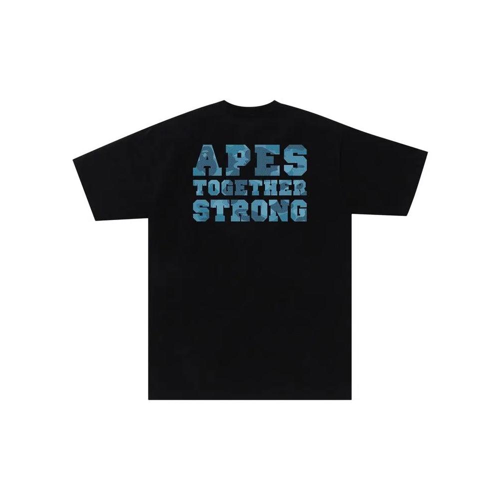 Футболки BAPE Honeycomb Camo College ATS Tee 'Black/Blue' 2