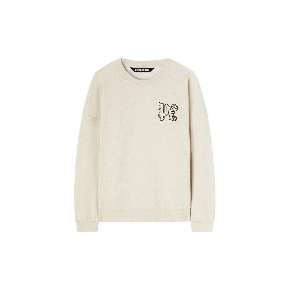 Свитшоты Palm Angels Monogram Linen Crewneck 'Beige' 1