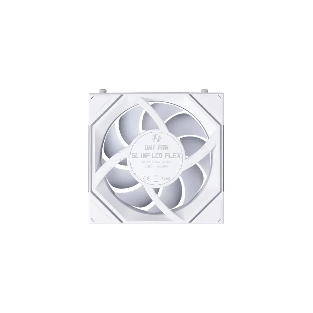 LIAN LI UNI FAN SL-INF LCD FLEX Reversed Blade 120mm Обратный одиночный вентилятор - Белый 3
