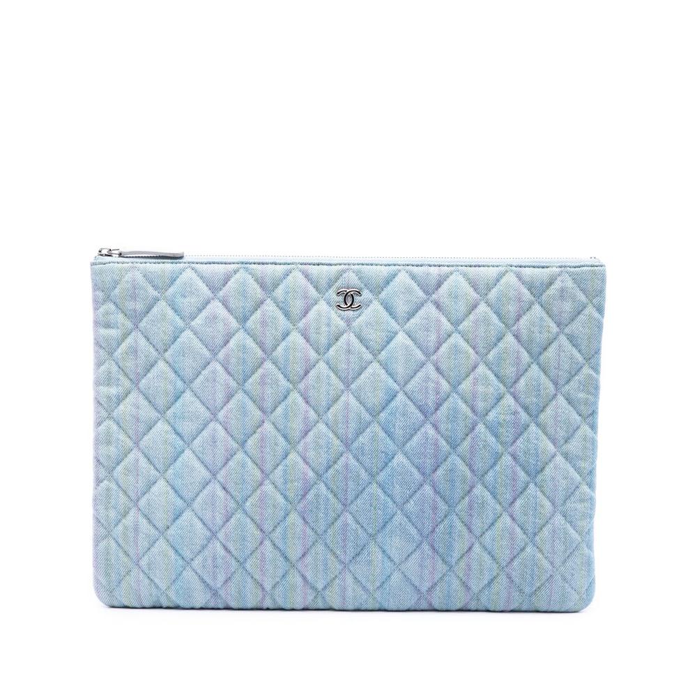 2018 Large Quilted Denim O Case clutch bag 1