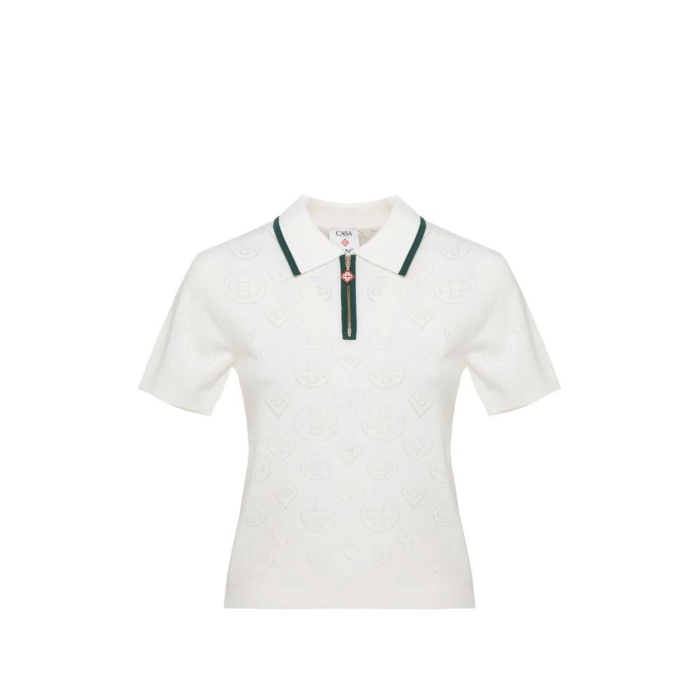 logo-pointelle polo shirt 1
