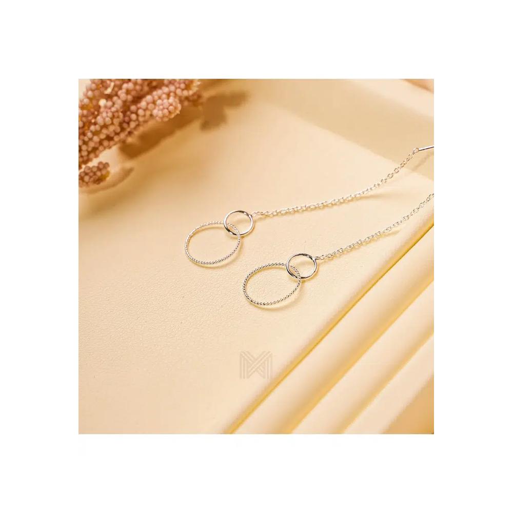 Серьги-протяжки Minimal Circle Links Silver из стерлингового серебра 925 2