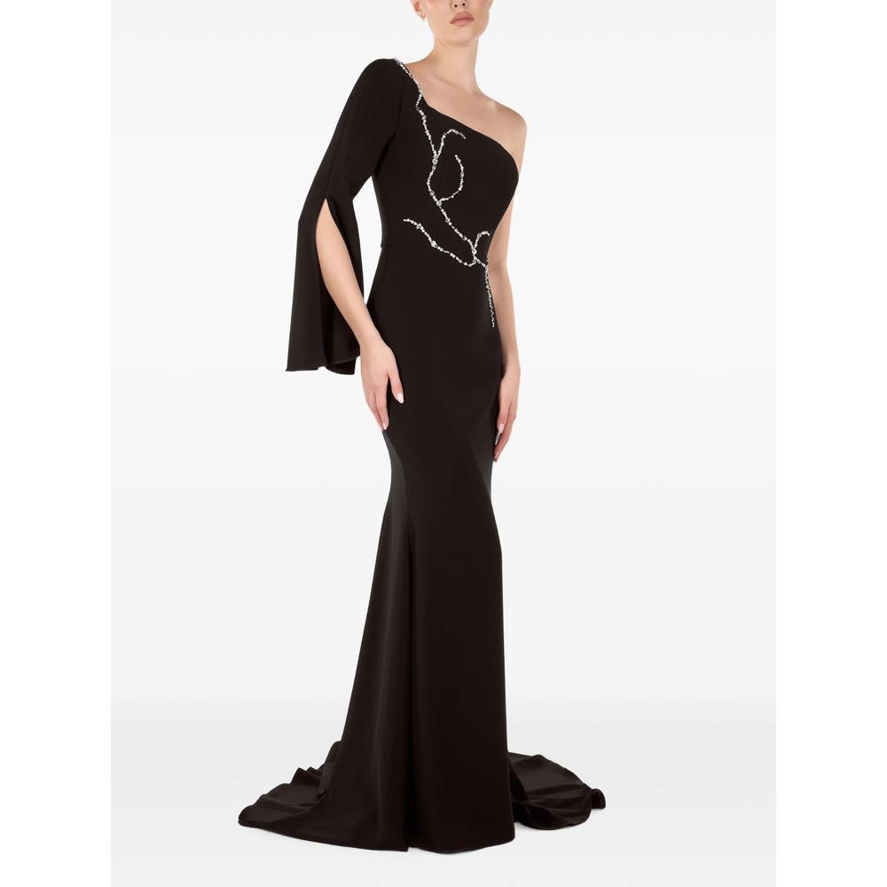 Ophelie crystal-embellished one-shoulder gown 2