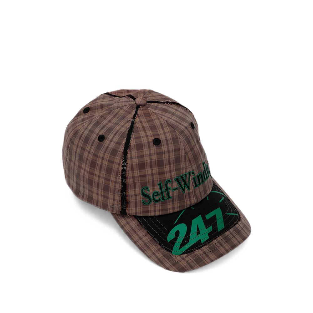 Tabloid check-print baseball cap 1