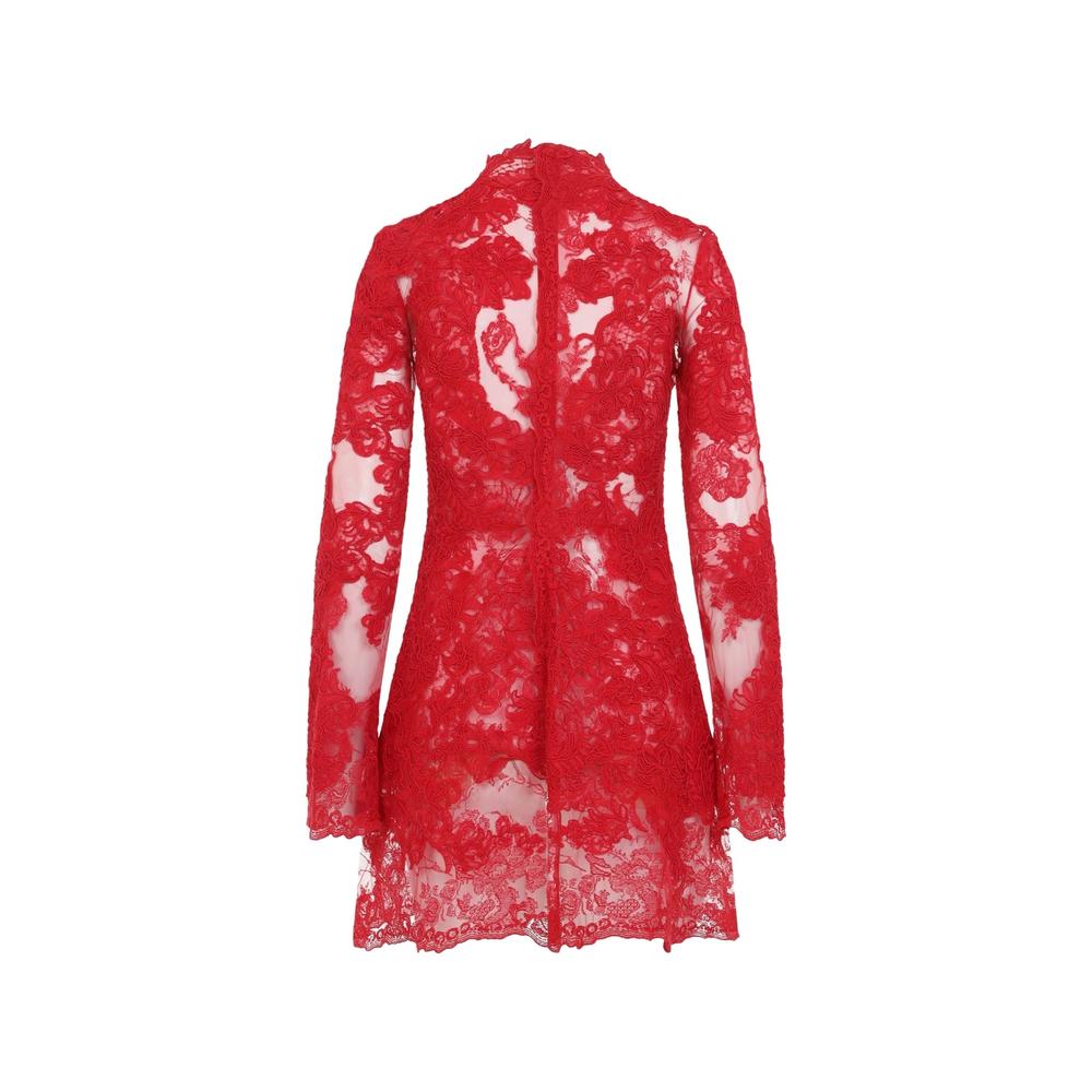 lace bow-detail mini dress 2