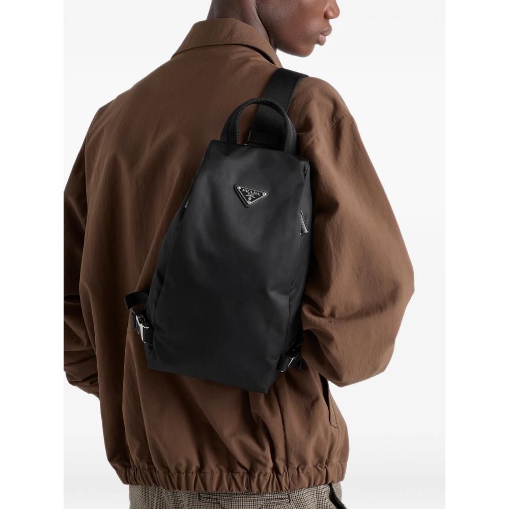 Re-Nylon and Saffiano leather backpack 2