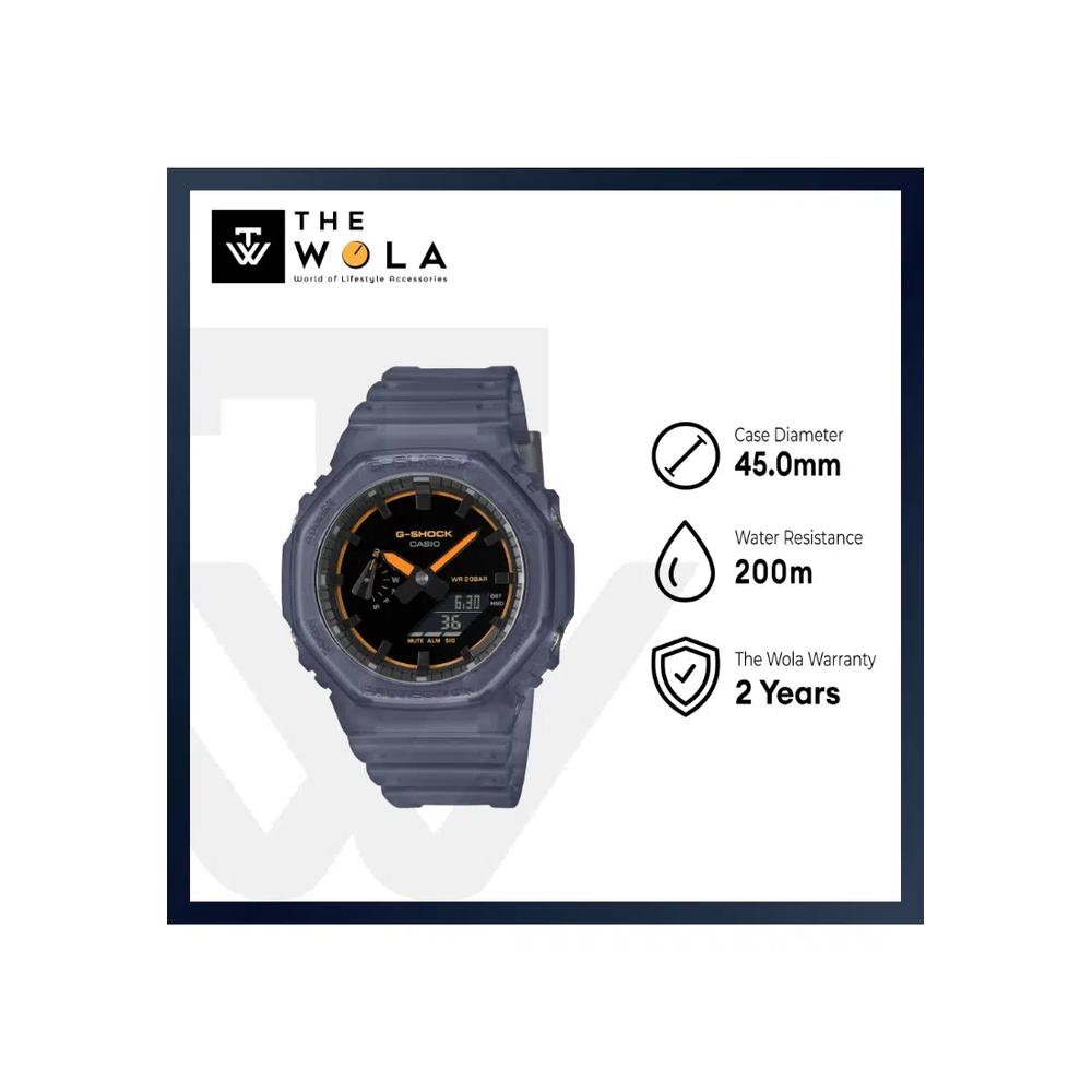 GA-2100K-2A Мужские аналогово-цифровые часы, синий ремешок из смолы 2