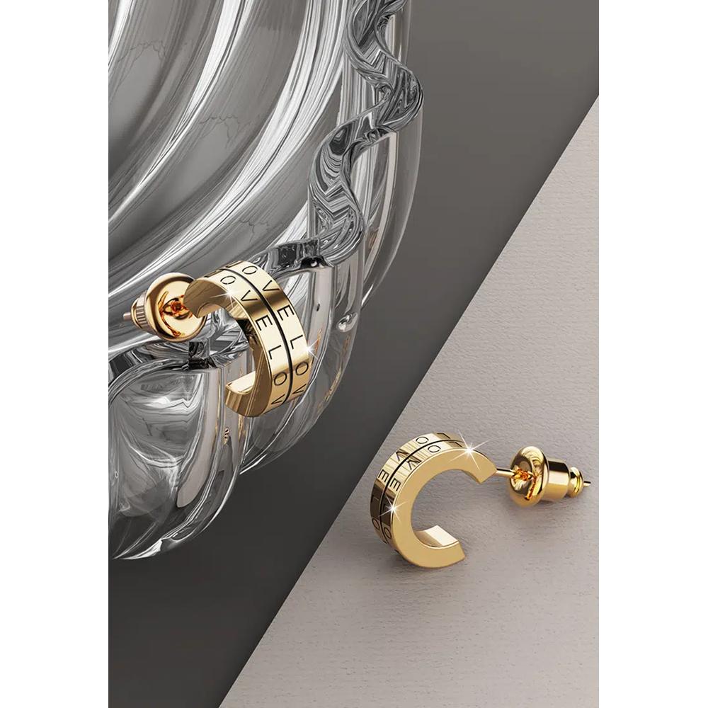Серьги-кольца Iris Zircon Gold с цирконием 2