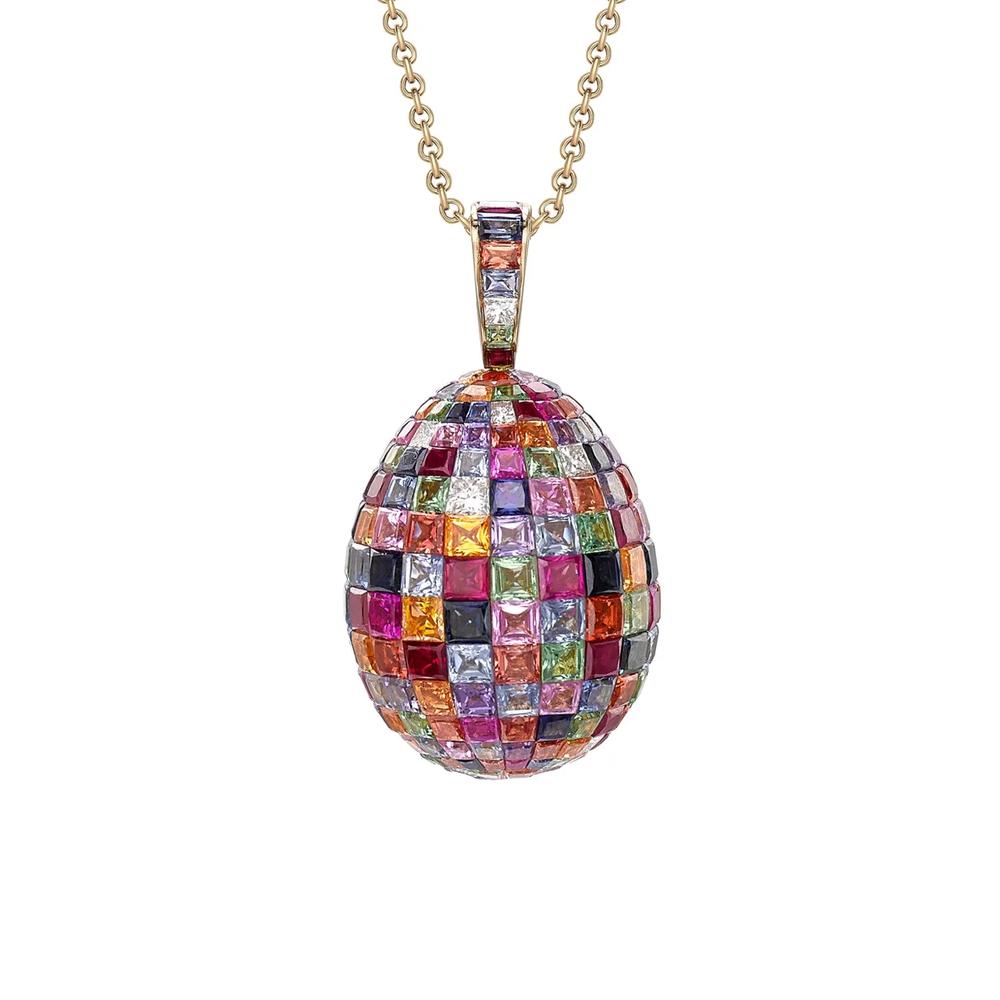 Колье Fabergé Imperial Mosaic Egg из желтого золота с подвеской 2