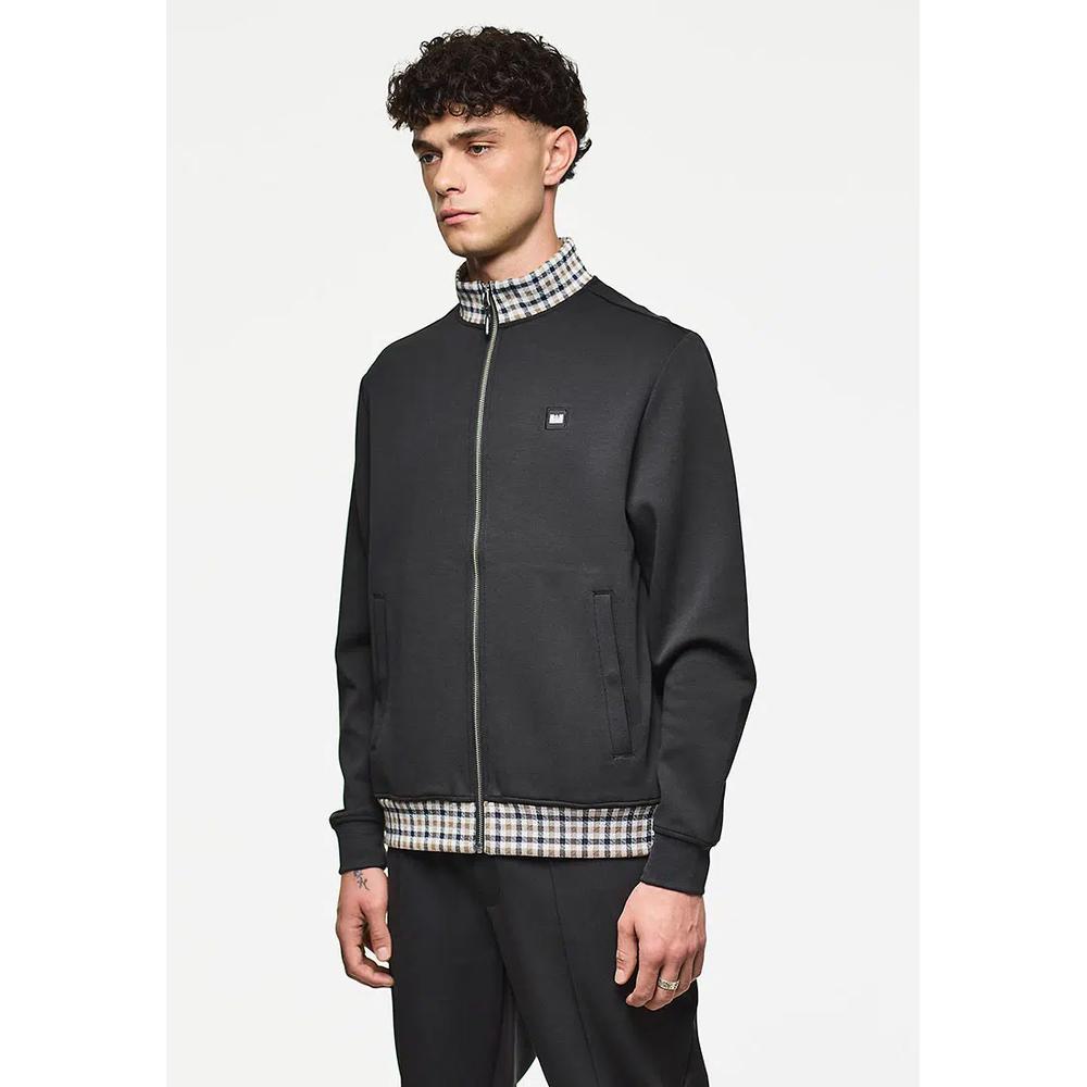 МУЖСКАЯ ЧЕРНАЯ КУРТКА ALAMEDA JACQUARD RIB TRACK TOP 2