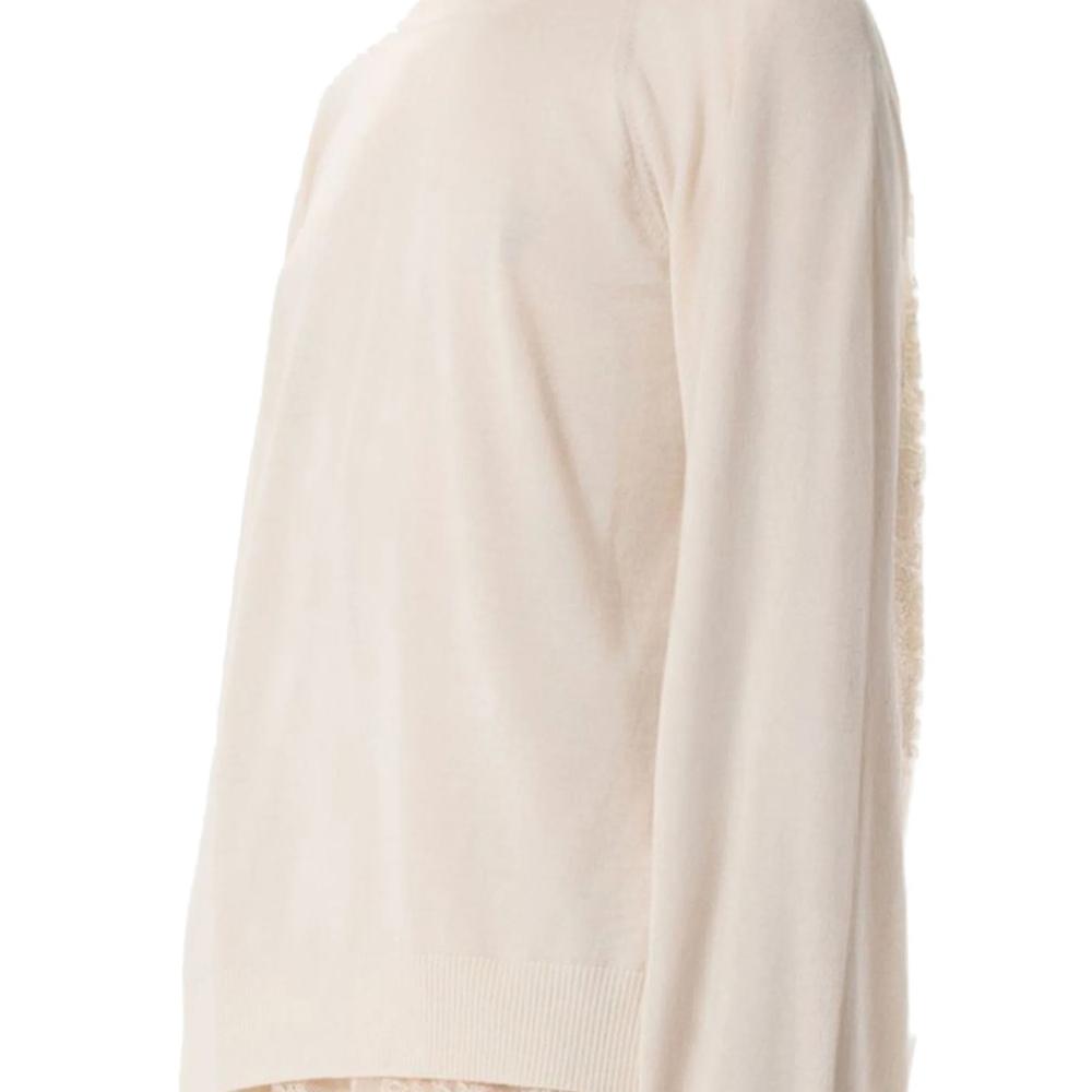 lace-panelled pleated-back sweater 2