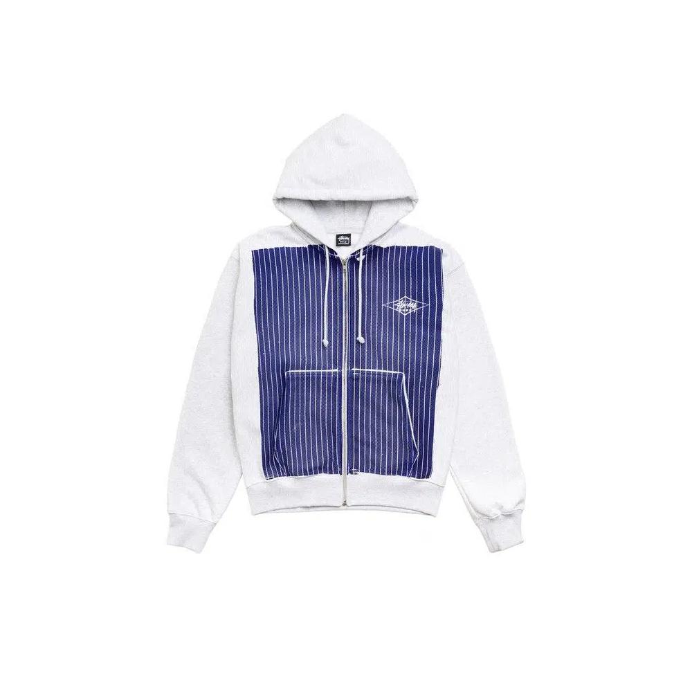 Молнии Stussy Printed Pattern Zip Hoodie «Синяя полоска» 1