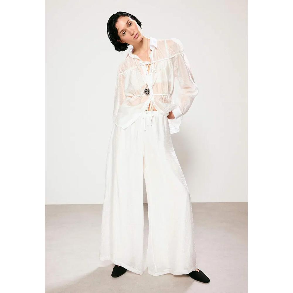 Trendyol Studio Белые брюки с широкими штанинами и подкладкой Twoss26Pl123 3