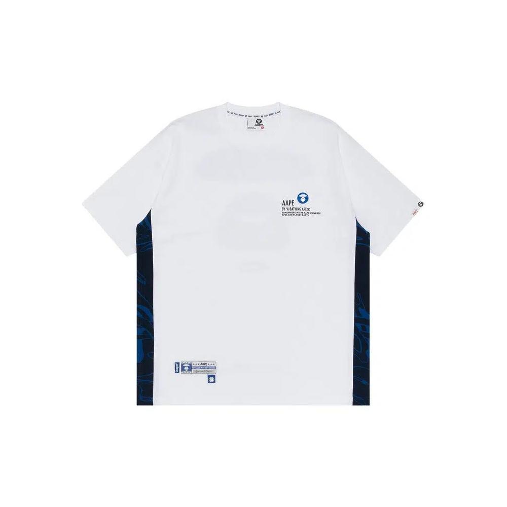 Футболки AAPE Moonface Logo Tee 'White/Blue' 1