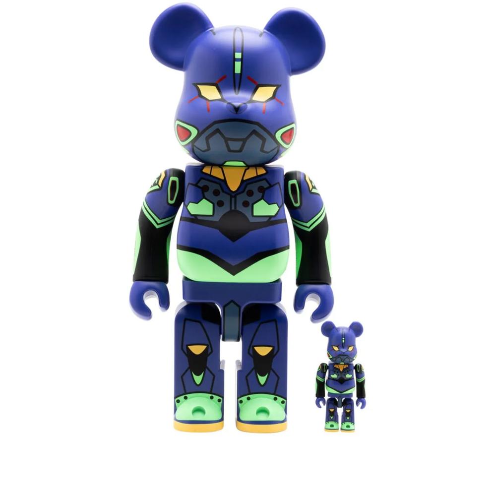"набор коллекционных фигурок Evangelion Unit 1 ""New Paint Version"" BE@RBRICK 100% and 400%" 1