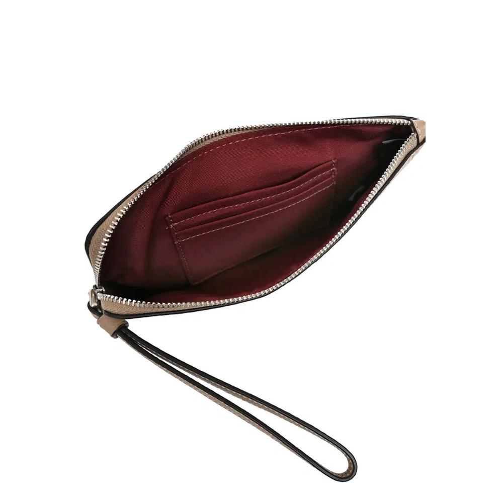Большой угловой клатч на молнии с Coach Heritage - бежевый 3