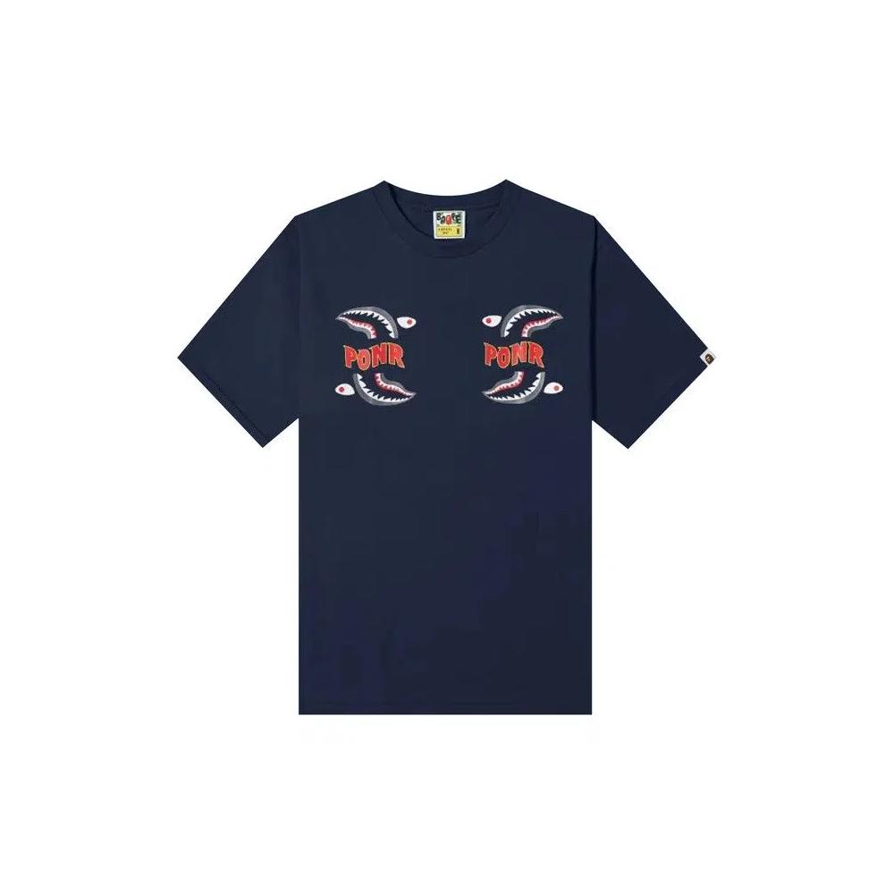 Футболки BAPE Shark PONR Relaxed Fit Tee 'Navy' 1