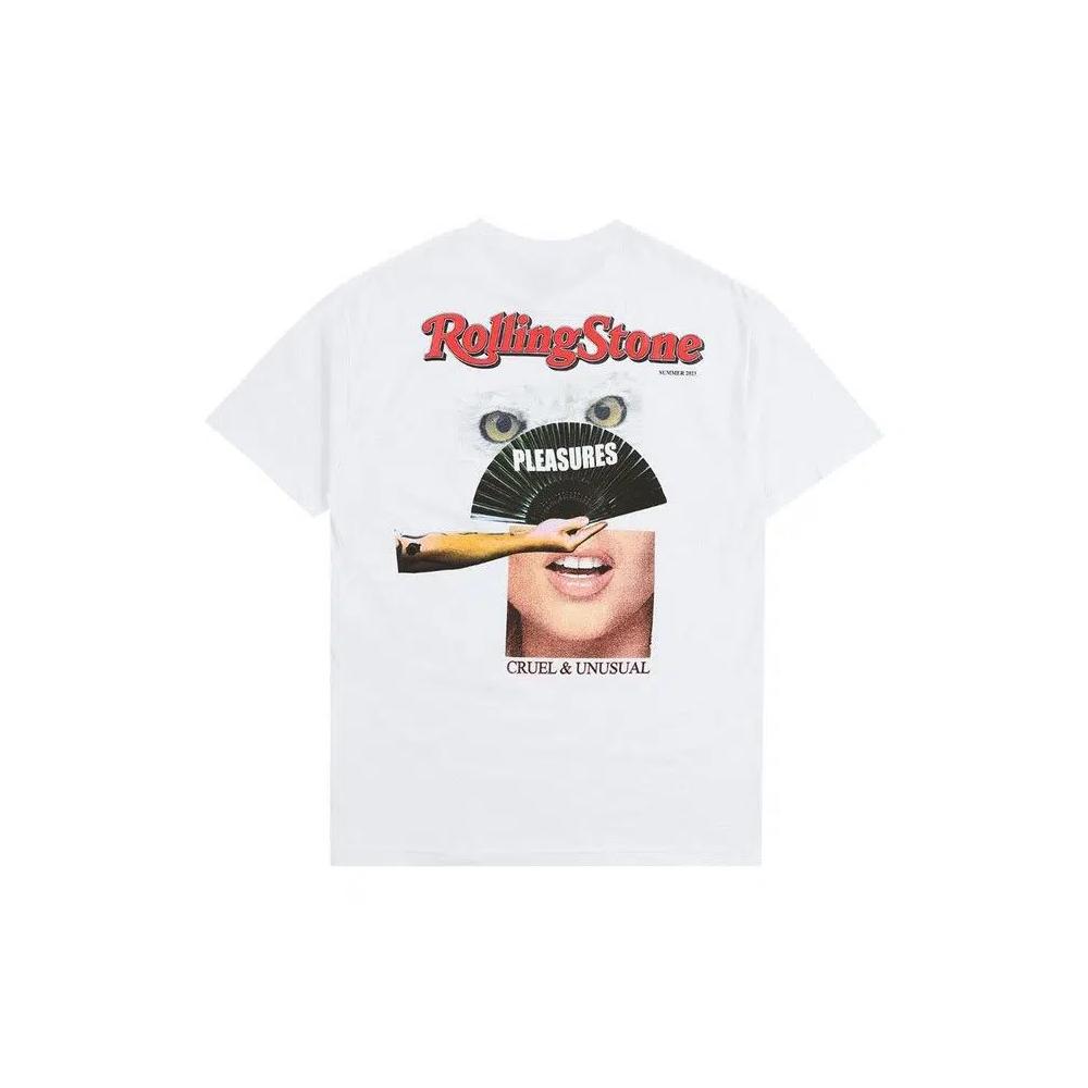 Футболки Pleasures Rolling Stone T-Shirt 'Белый' 2