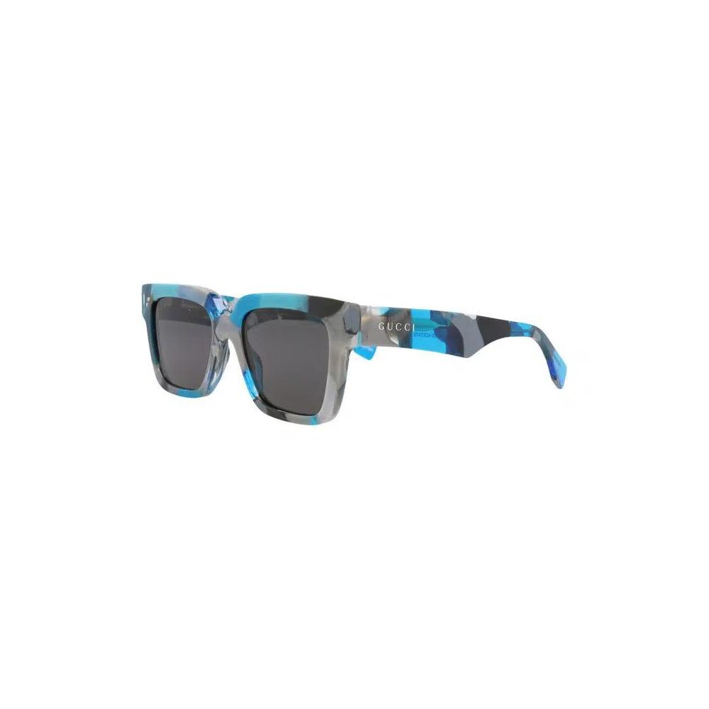 Солнцезащитные очки Gucci Square-Frame Recycled Acetate 'Синий/Серый' 3