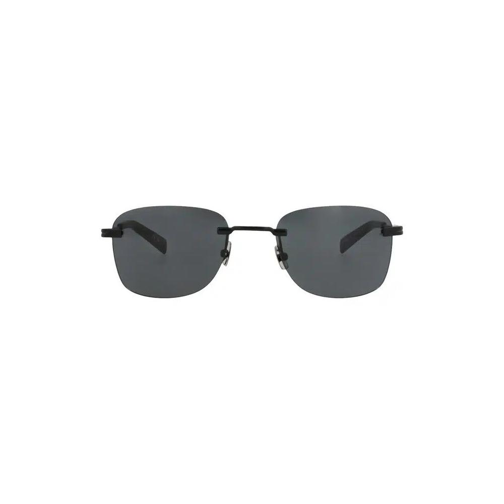 Солнцезащитные очки Saint Laurent с квадратной оправой из металла «Чёрный» 1
