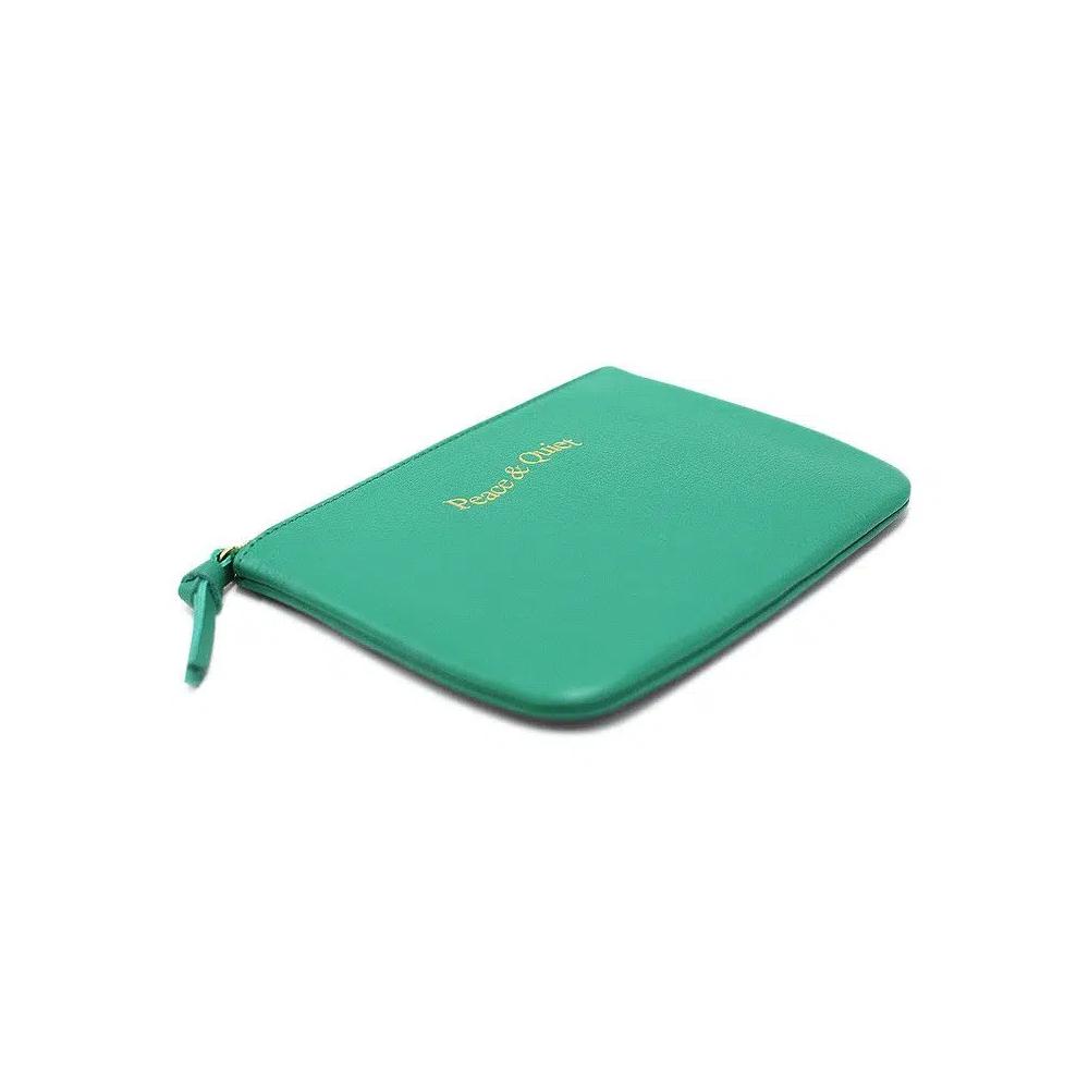 Мешочки Museum of Peace & Quiet Wordmark Pebble Leather Pouch «Зелёный» 2