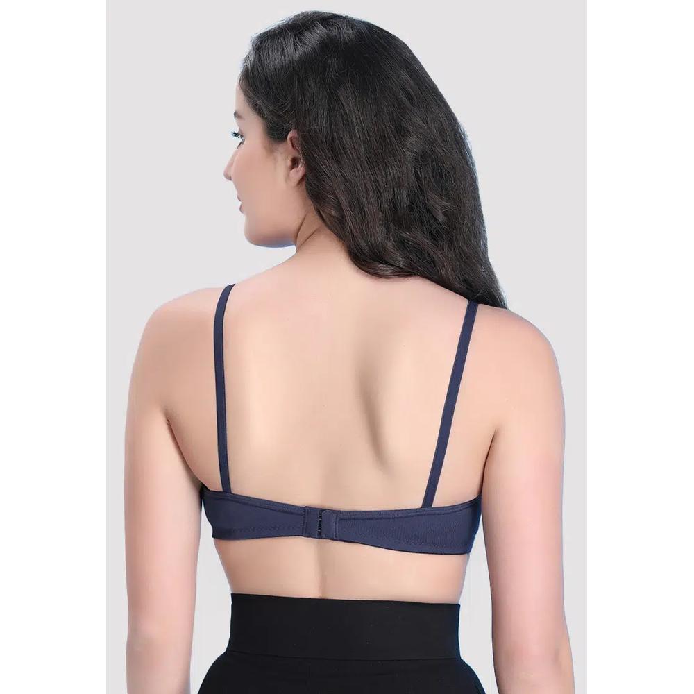 Бюстгальтер Non-Padded Non-Wired Full Coverage с двойными слоями чашек, темно-синий, с высоким содержанием хлопка 4