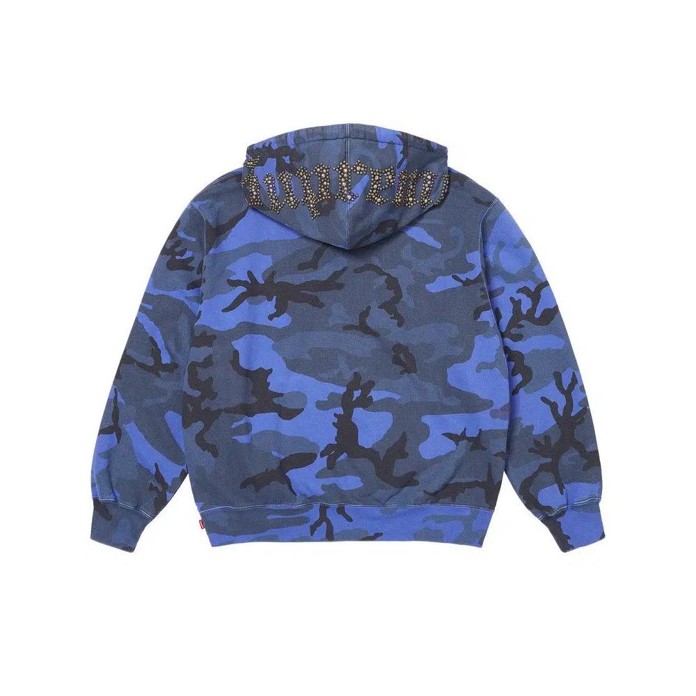 Худи Supreme Overdyed Studded Hooded Sweatshirt 'Blue Camo' 2