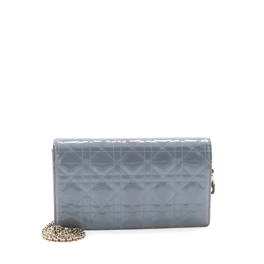 Лакированная сумка через плечо Lady Dior Chain Pouch Cannage Quilt 1