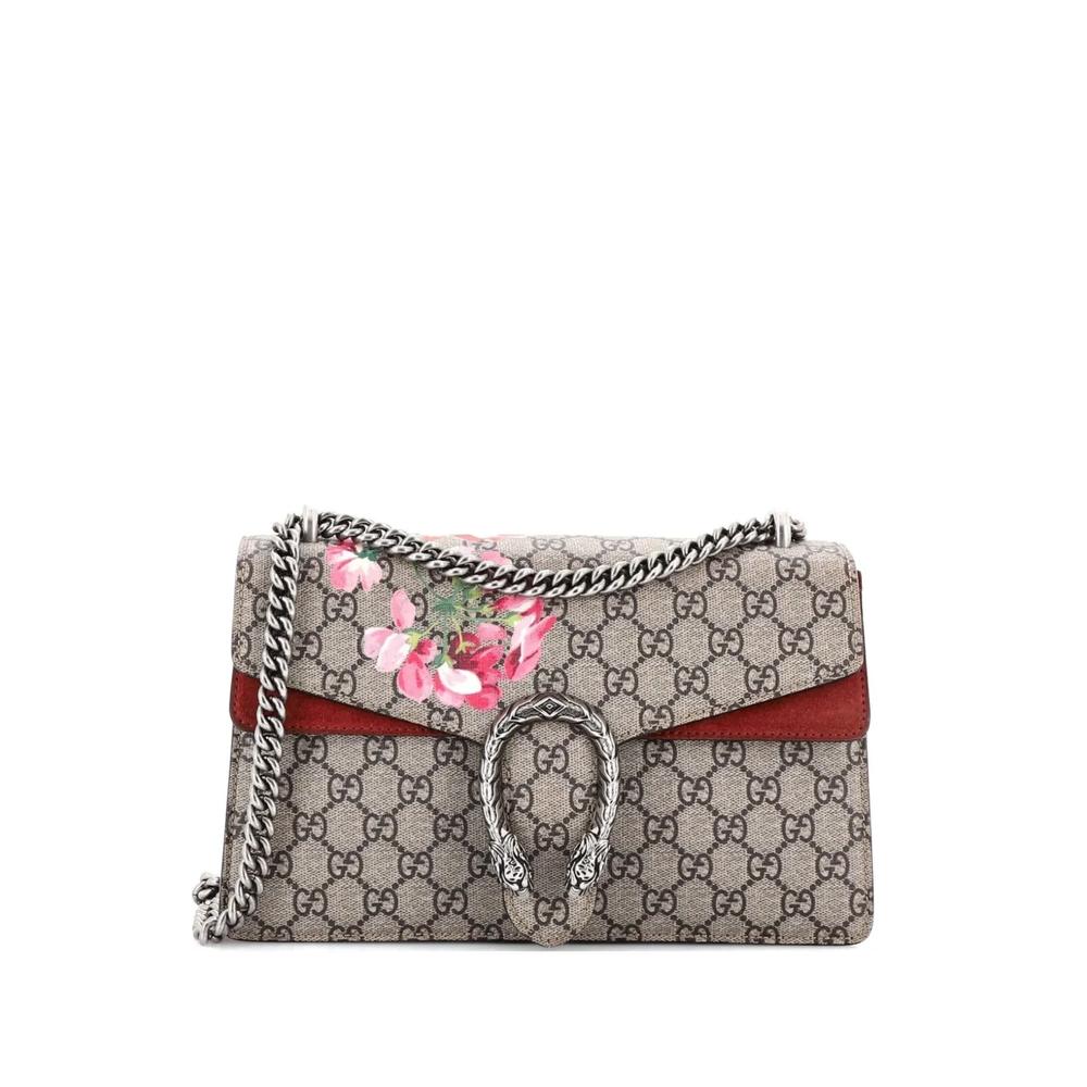 Маленькая сумка на плечо Dionysus Bag Blooms из канваса с узором GG 1