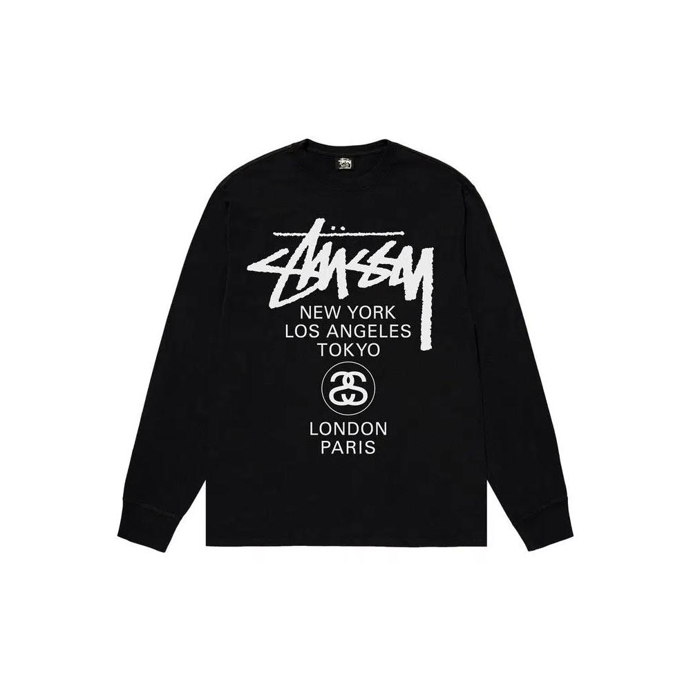 Футболки Stussy World Tour Long-Sleeve Tee 'Black' 1