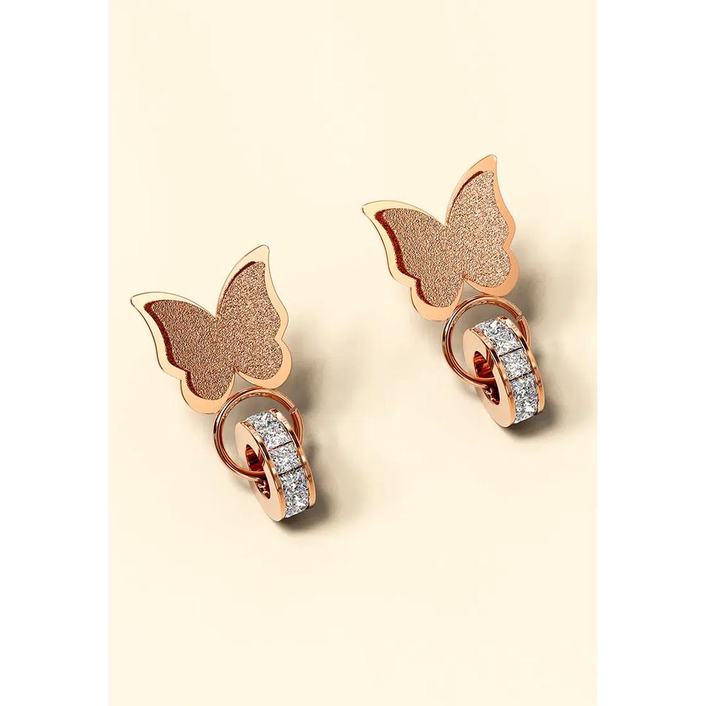 Серьги-кольца «Butterfly Interlock» из розового золота с наслоением 5
