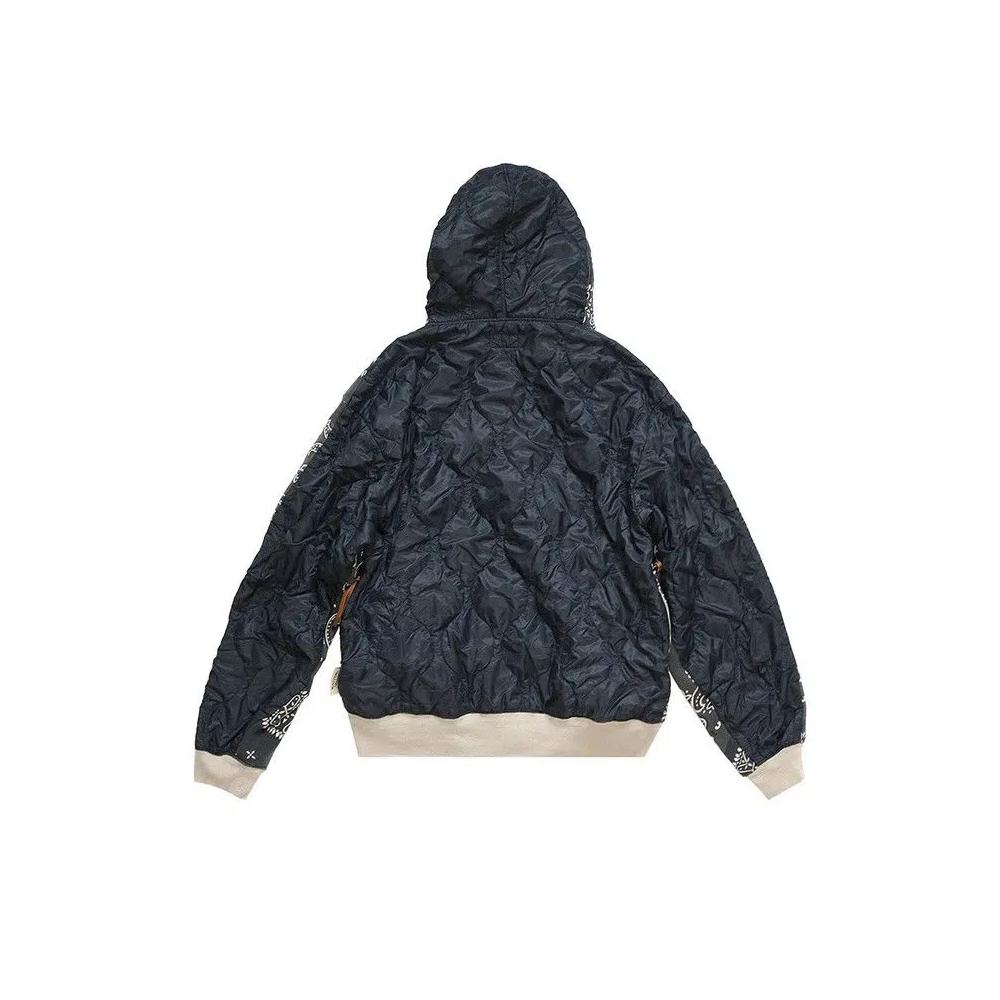 Толстовки с молнией Kapital Half-Quilted Bandana Zip-Up Hoodie 'Черный' 2