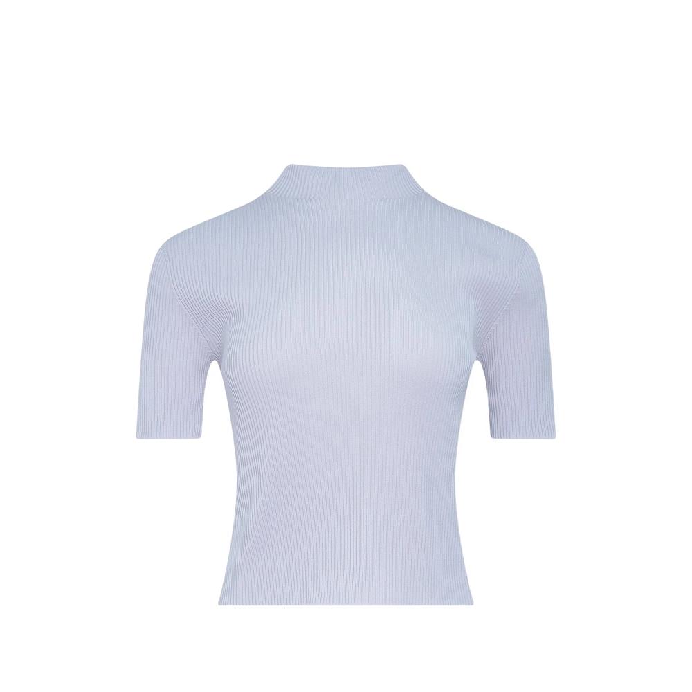 ribbed-knit short-sleeve top 1