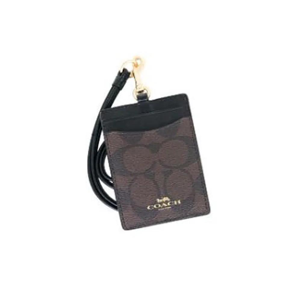 COACH SIGNATURE БРЕЛОК-ЧЕХОЛ ДЛЯ ID (F63274) – Коричневый/Черный 2