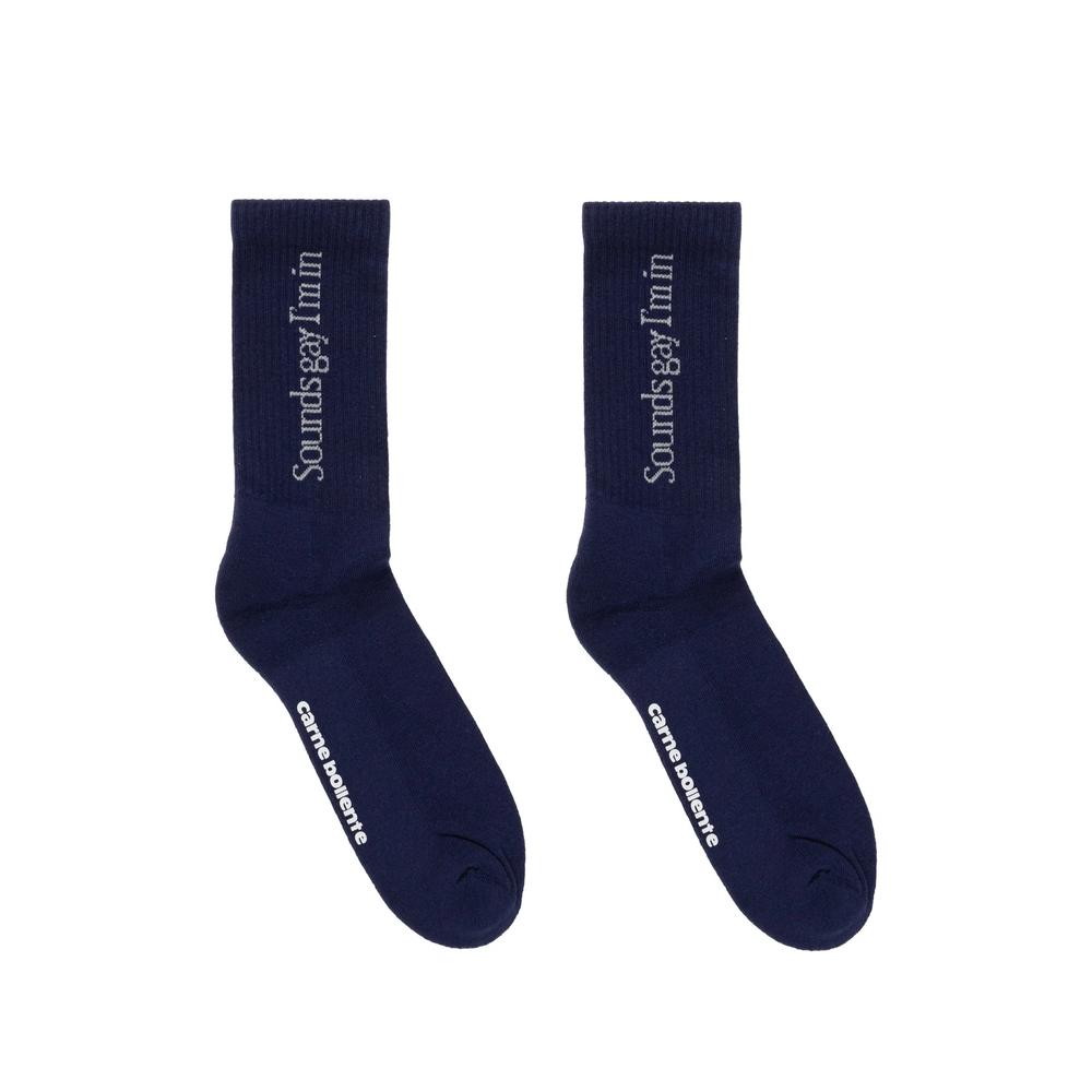 logo-embroidered ribbed socks 1
