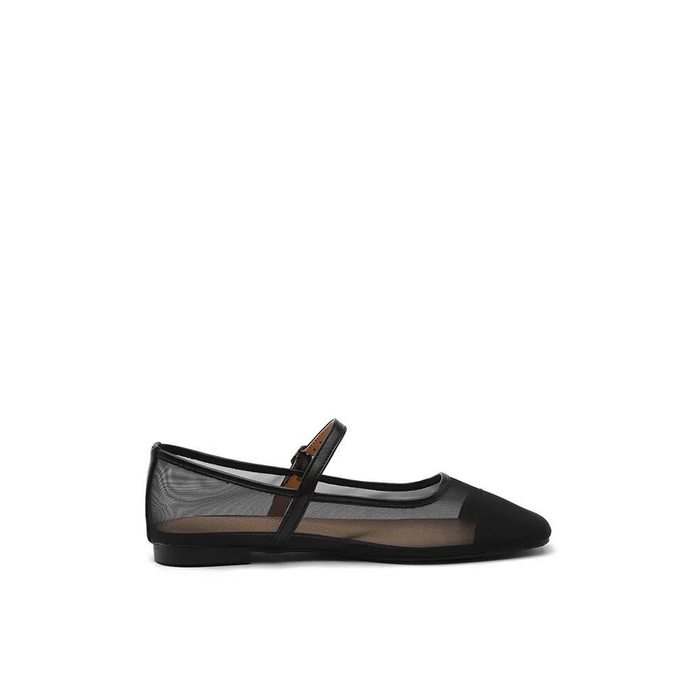 Maniel Mesh Maryjane Flats (1см) - Черный 1
