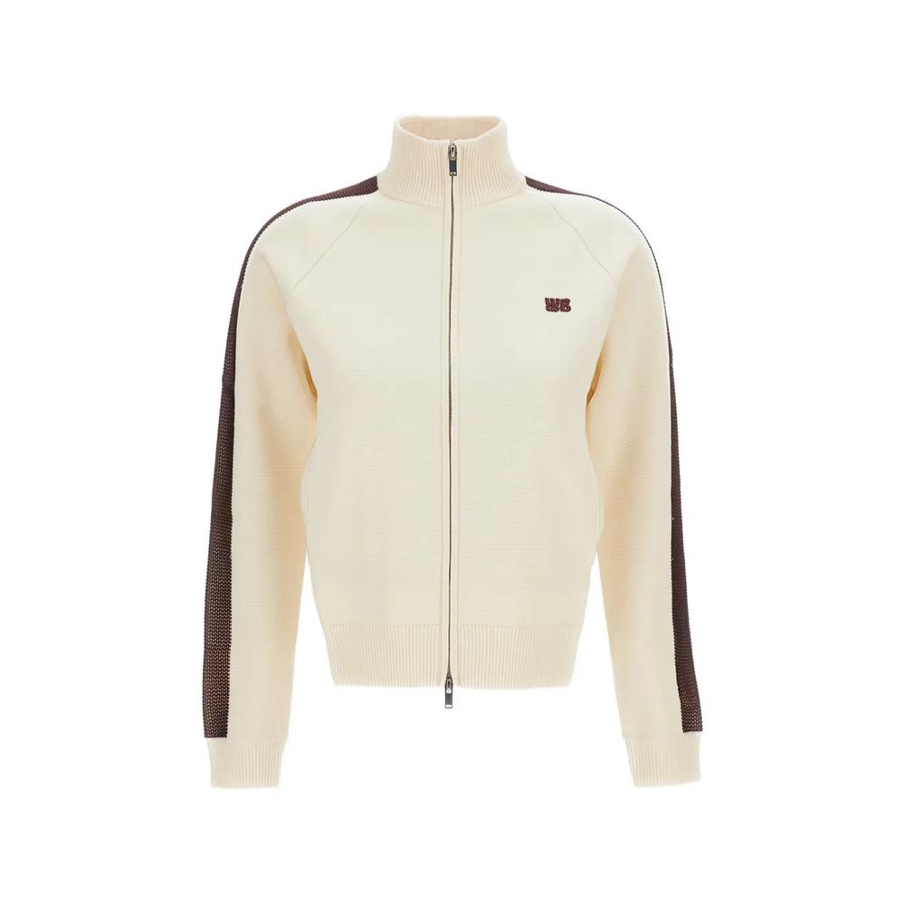 side-stripe zip-up sweater 1