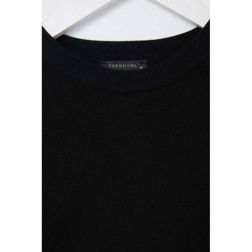 Свитер Black Regular/Normal Cut Crew Neck Soft Tuşe Basic Knitwear 6