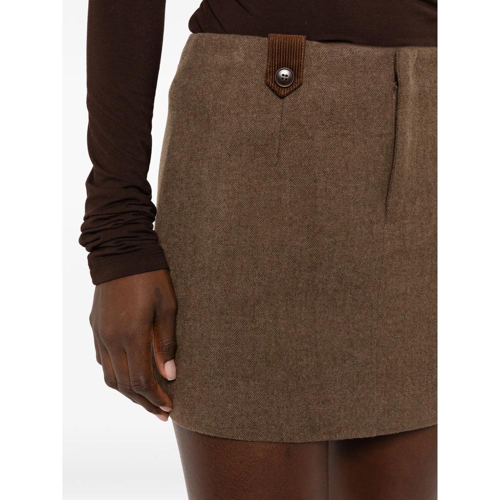 herringbone button-tab skirt 5