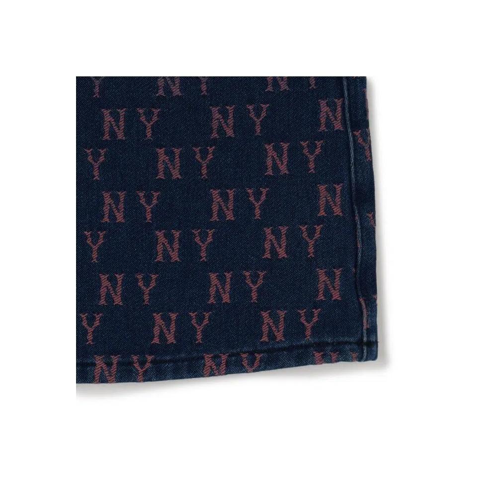 ЖЕНСКАЯ КЛАССИЧЕСКАЯ ДЖИНСОВАЯ ЮБКА С ГРАДАЦИЕЙ ЦВЕТА МОНОГРАММЫ NEW YORK YANKEES 4