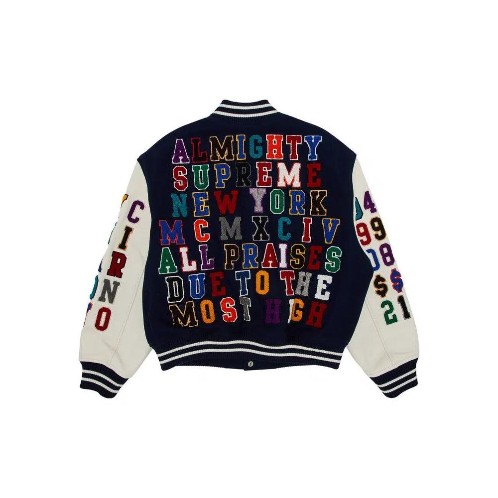 Варсити-куртки Supreme Praises Varsity Jacket 'Navy' 2