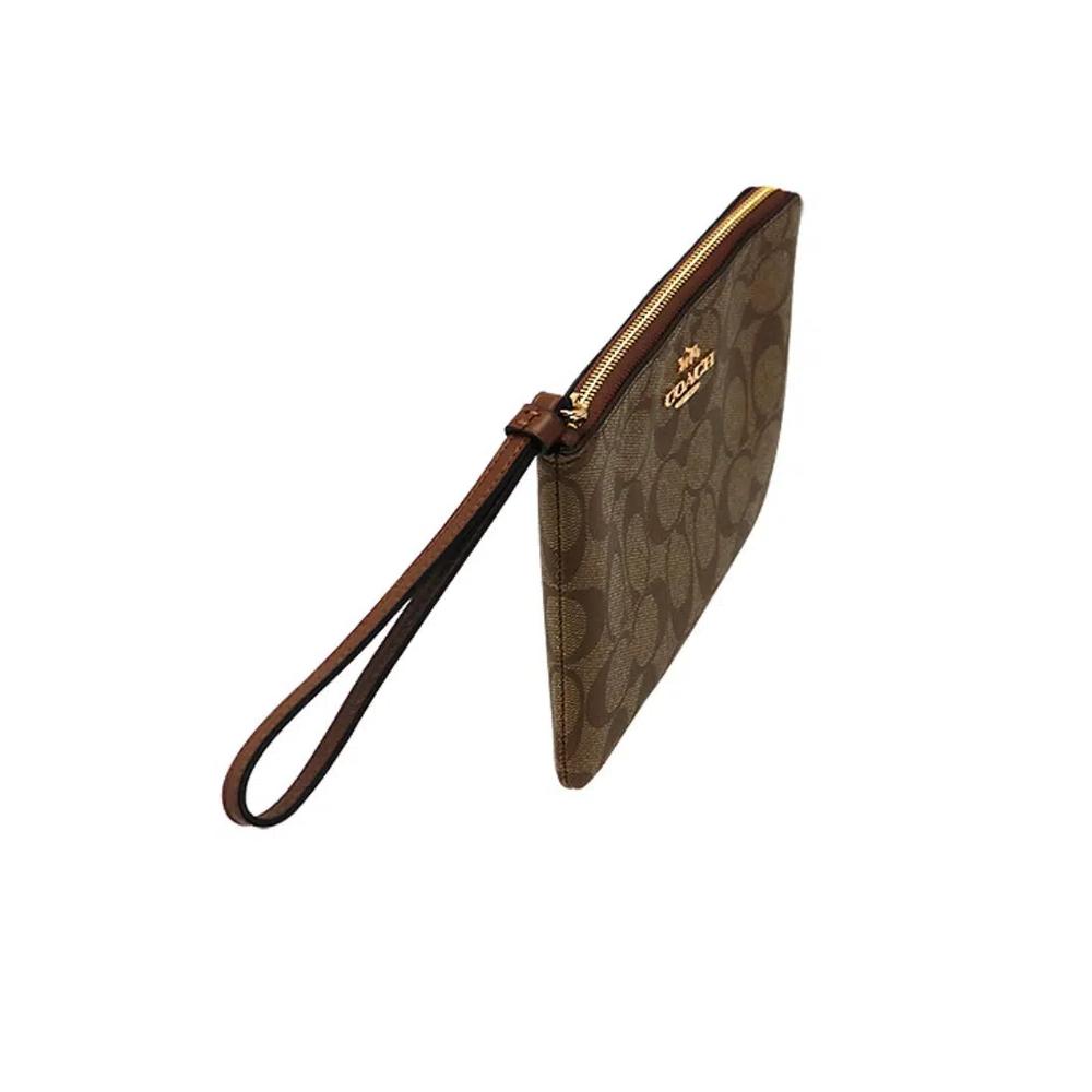 Coach Zip Leather Wallet (6648) - IM/ Хаки /Седло 2 3