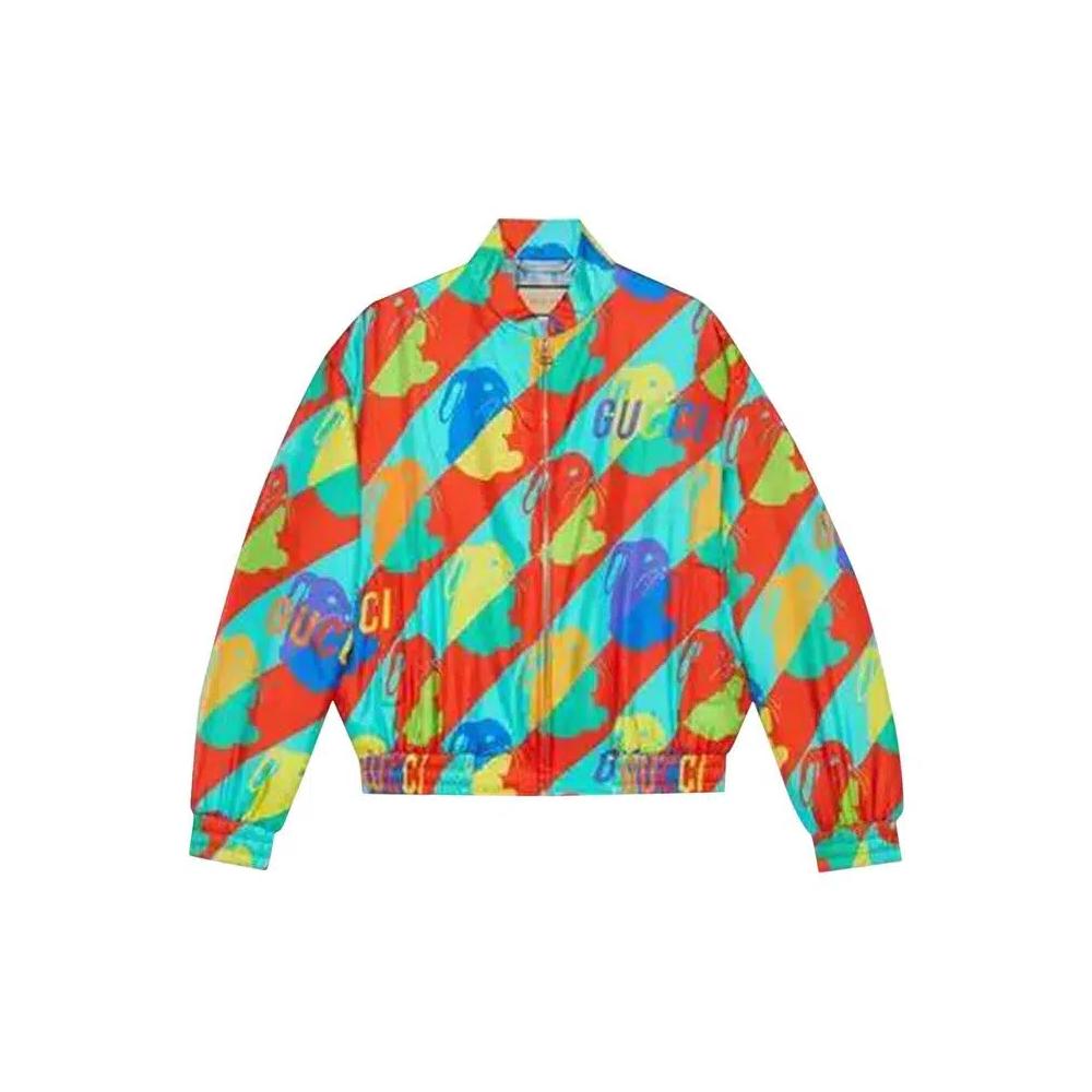 Верхняя одежда Gucci Bunny Print Twill Zip Jacket 'Multicolor' 1