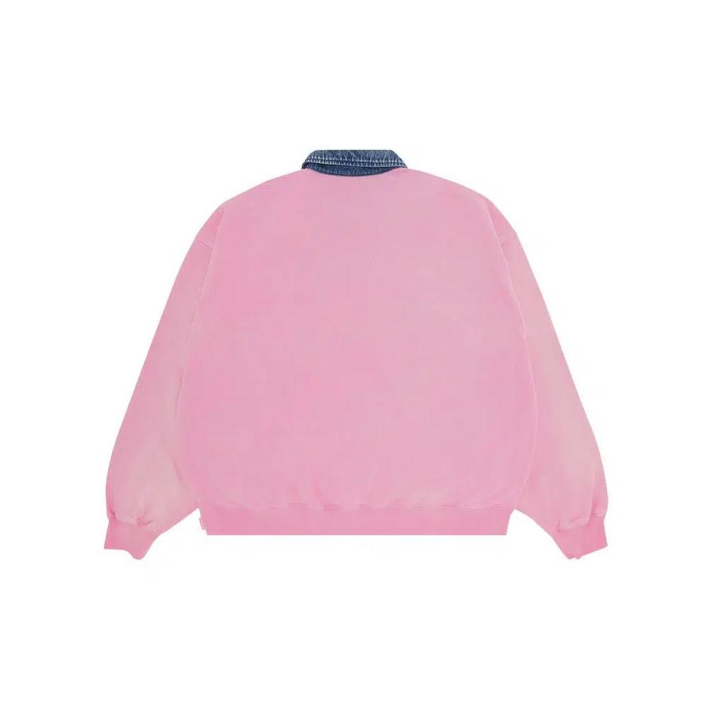 Полузастежки Supreme Denim Collar Half Zip Sweatshirt 'Pink' 2