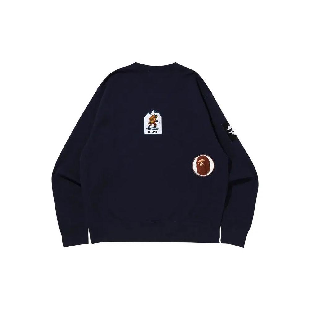 Свитера BAPE Multi Label Relaxed Fit Crewneck 'Navy' 2