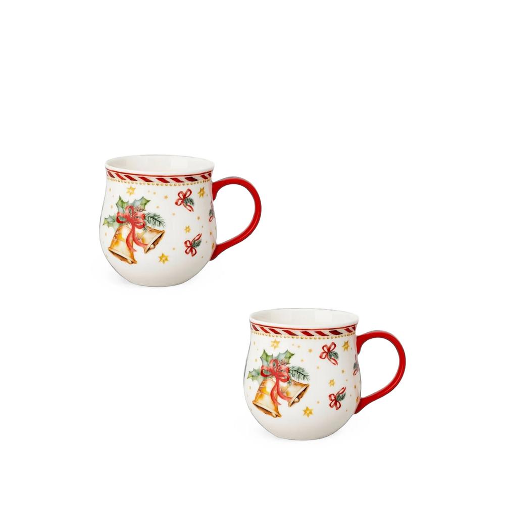 Christmas-print mugs (set of two) 1