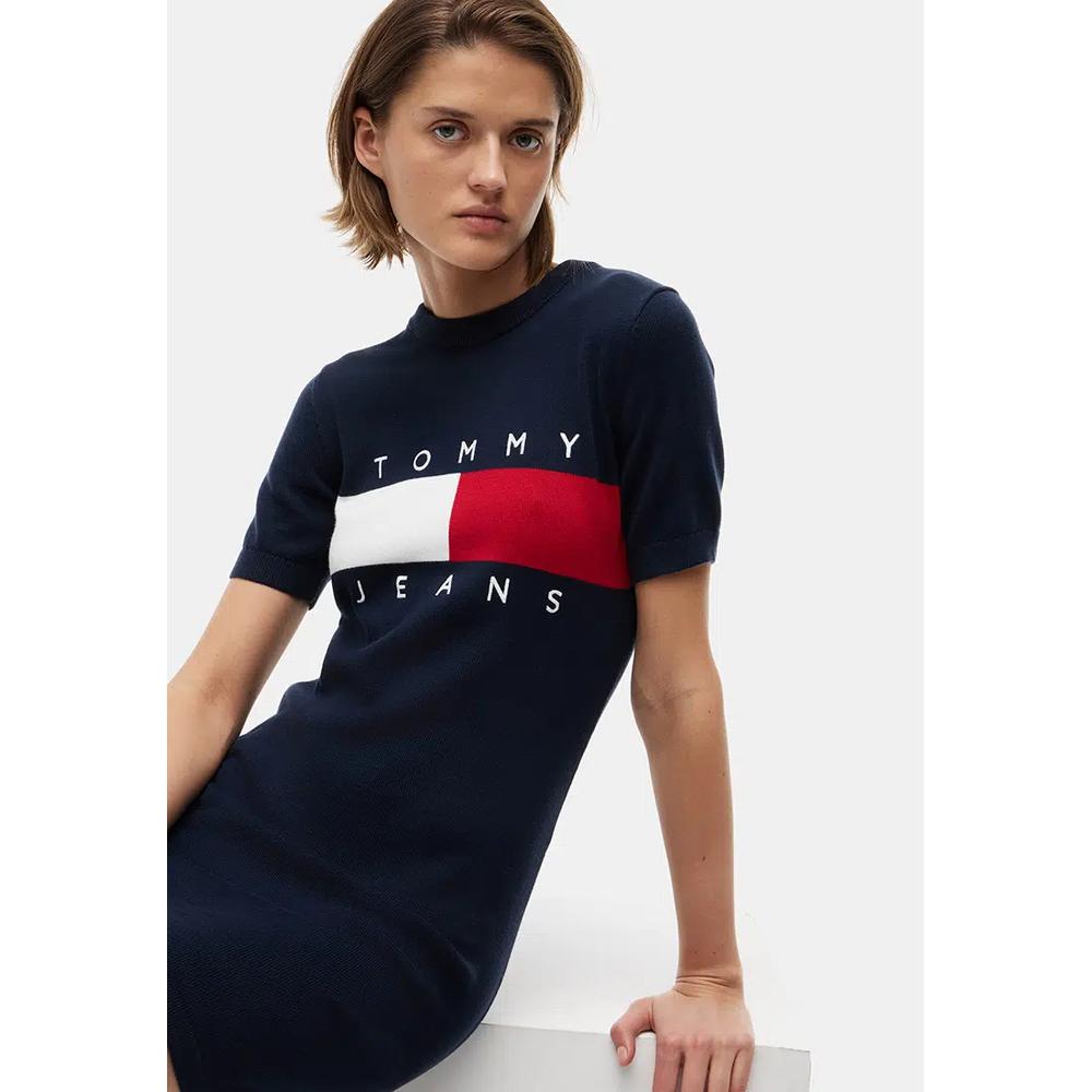 Флаг короткий рукав свитер-платье - Tommy Jeans 4