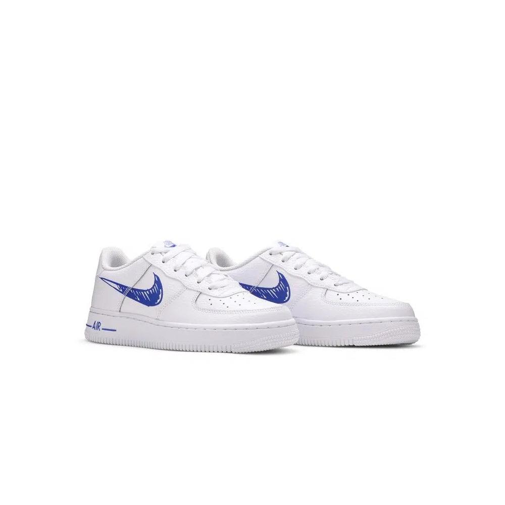 Кроссовки Nike Air Force 1 Low GS 'Doodle Swoosh - White Racer Blue' 8