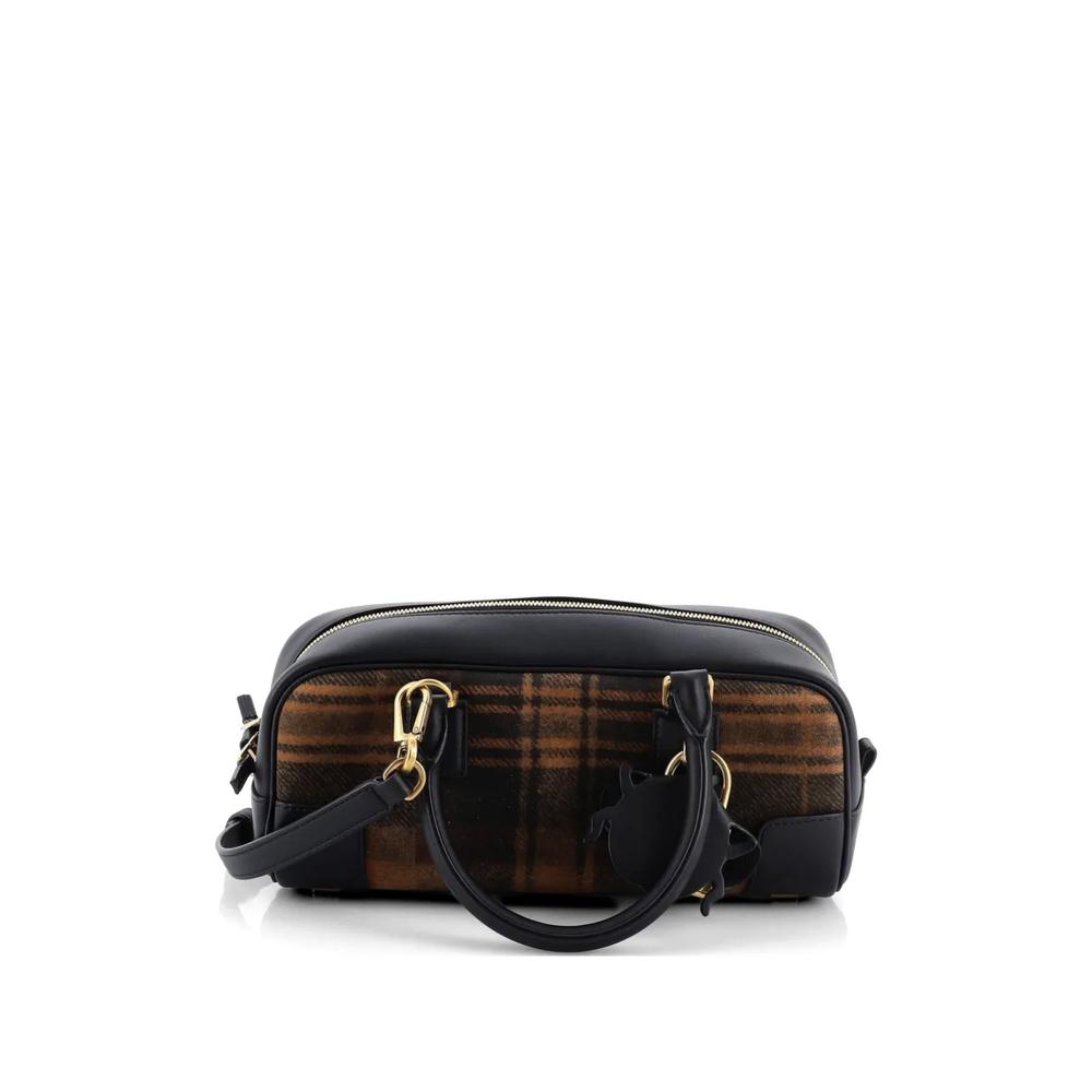 Сумка на плечо Amazona Cropped Bag Tartan Suede and Leather 23 2