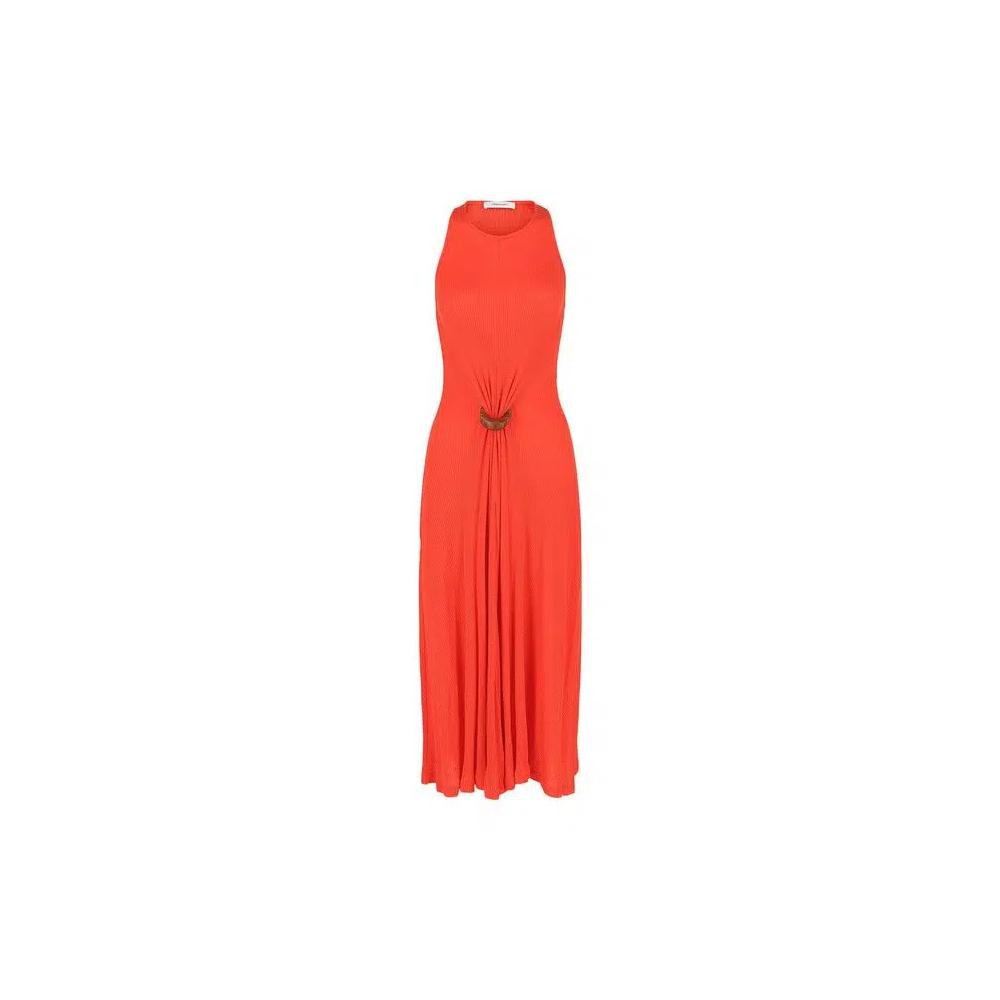Длинные платья Ferragamo Sleeveless Ribbed Maxi Dress 'Orange' 1